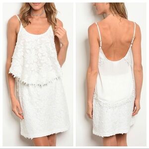 ESLEY white lacy top/skirt set